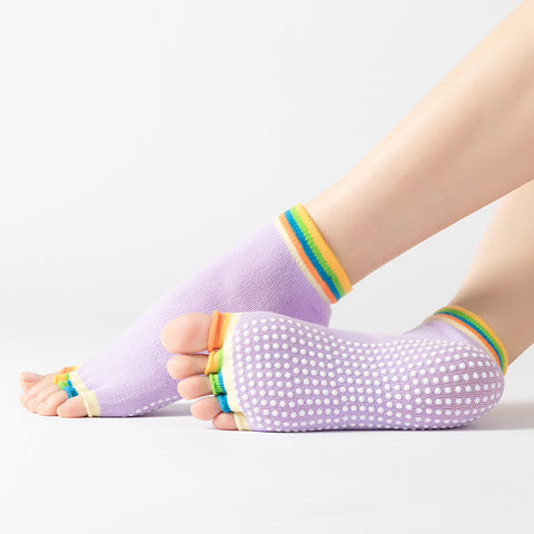 Custom Pilates Socks- Ankle - Half Toe