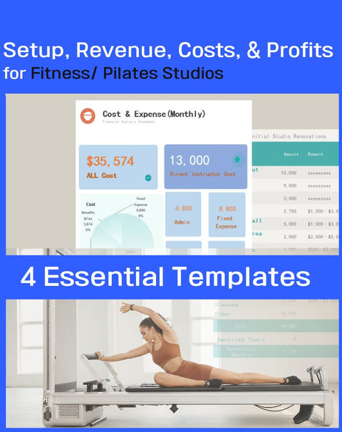 Fitness Studio Setup, Cost & Revenue Analysis Template