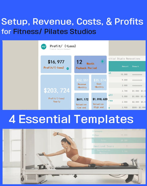 Fitness Studio Setup, Cost & Revenue Analysis Template