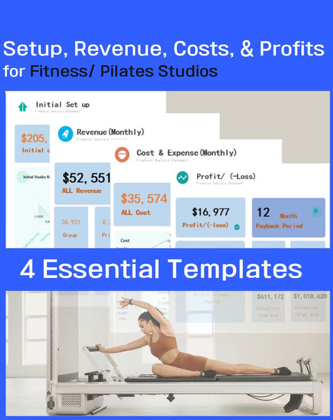 Fitness Studio Setup, Cost & Revenue Analysis Template