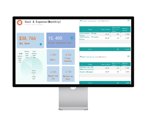 Fitness Studio Setup, Cost & Revenue Analysis Template