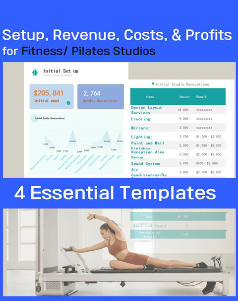 Fitness Studio Setup, Cost & Revenue Analysis Template